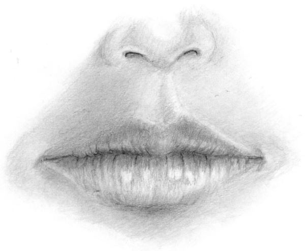 Completed mouth drawing